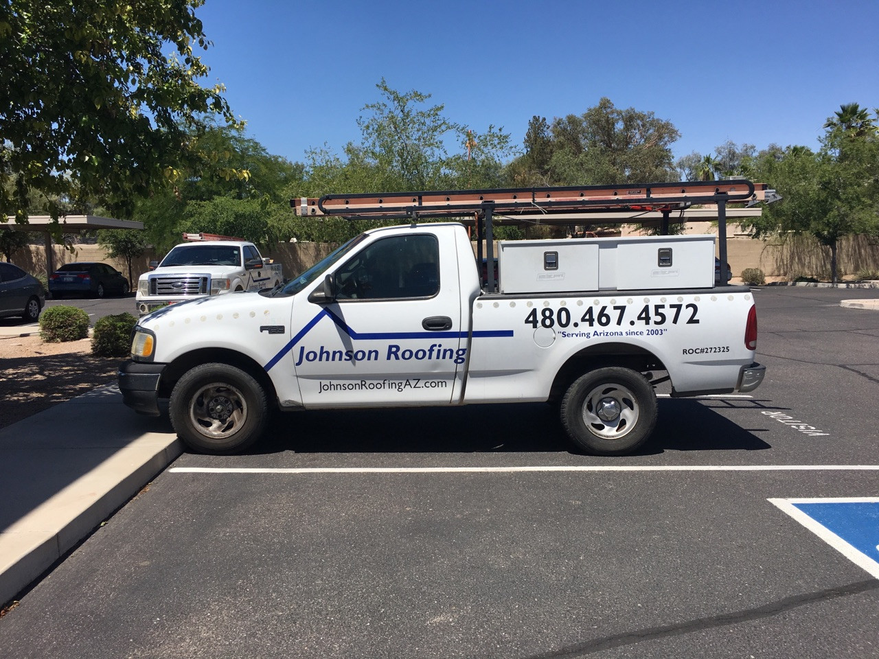 Johnson Roofing work truck