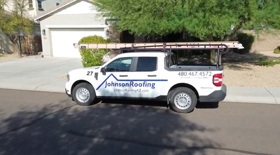 Johnson Roofing service truck in Litchfield Park Arizona