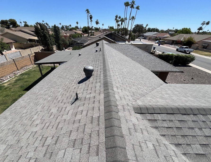 Asphalt shingle roof repaired by Johnson Roofing